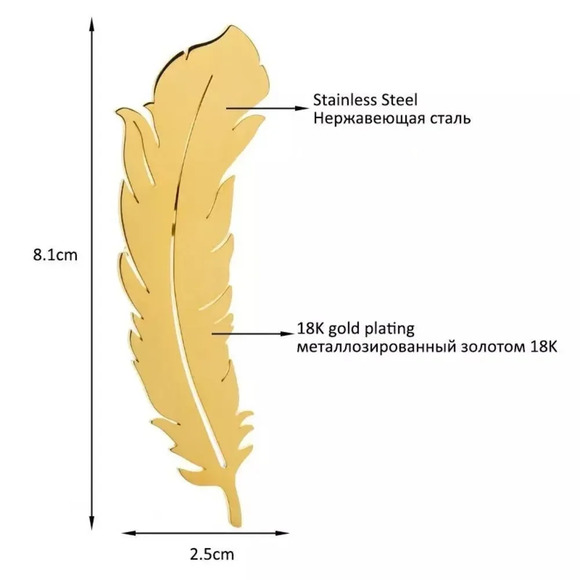 VQ Leaf Brooch - Picture 3 of 4